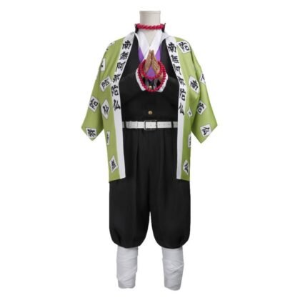 Gyomei Himejima Demon Slayer cosplay costume full set inspired by Kimetsu no Yaiba, Stone Hashira monk outfit for anime cosplay, disfraz de Gyomei