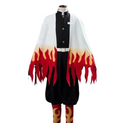 Kyojuro Rengoku Demon Slayer cosplay costume full set inspired by Kimetsu no Yaiba, Flame Hashira uniform for anime cosplay, disfraz de Rengoku