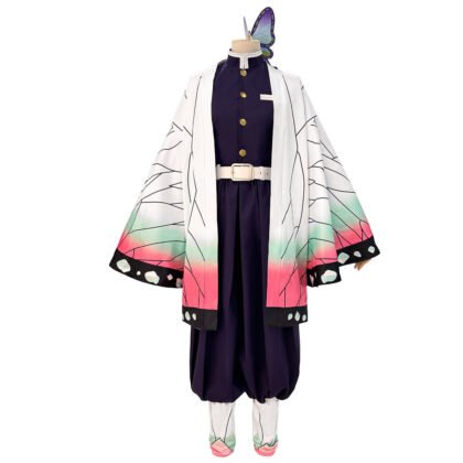 Shinobu Kocho Demon Slayer cosplay costume full set worn by a female model