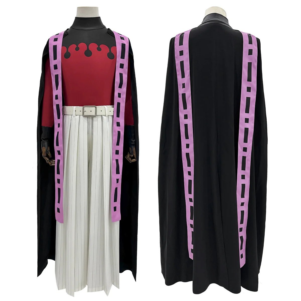 Back view of Doma Demon Slayer cosplay outfit showing layered robe structure and color details, Upper Rank Two villain cosplay, cosplay Kimetsu no Yaiba