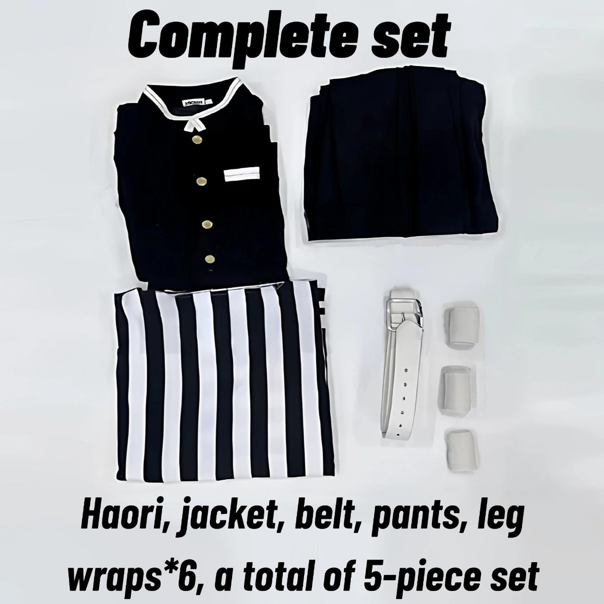 Complete Obanai Iguro cosplay set including Serpent Hashira uniform and accessories inspired by Demon Slayer Kimetsu no Yaiba, disfraz de Obanai