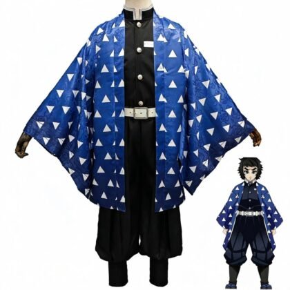 Kaigaku cosplay costume full body front Demon Slayer Kimetsu no Yaiba uniform before demon thunder breathing anime traje Kaigaku