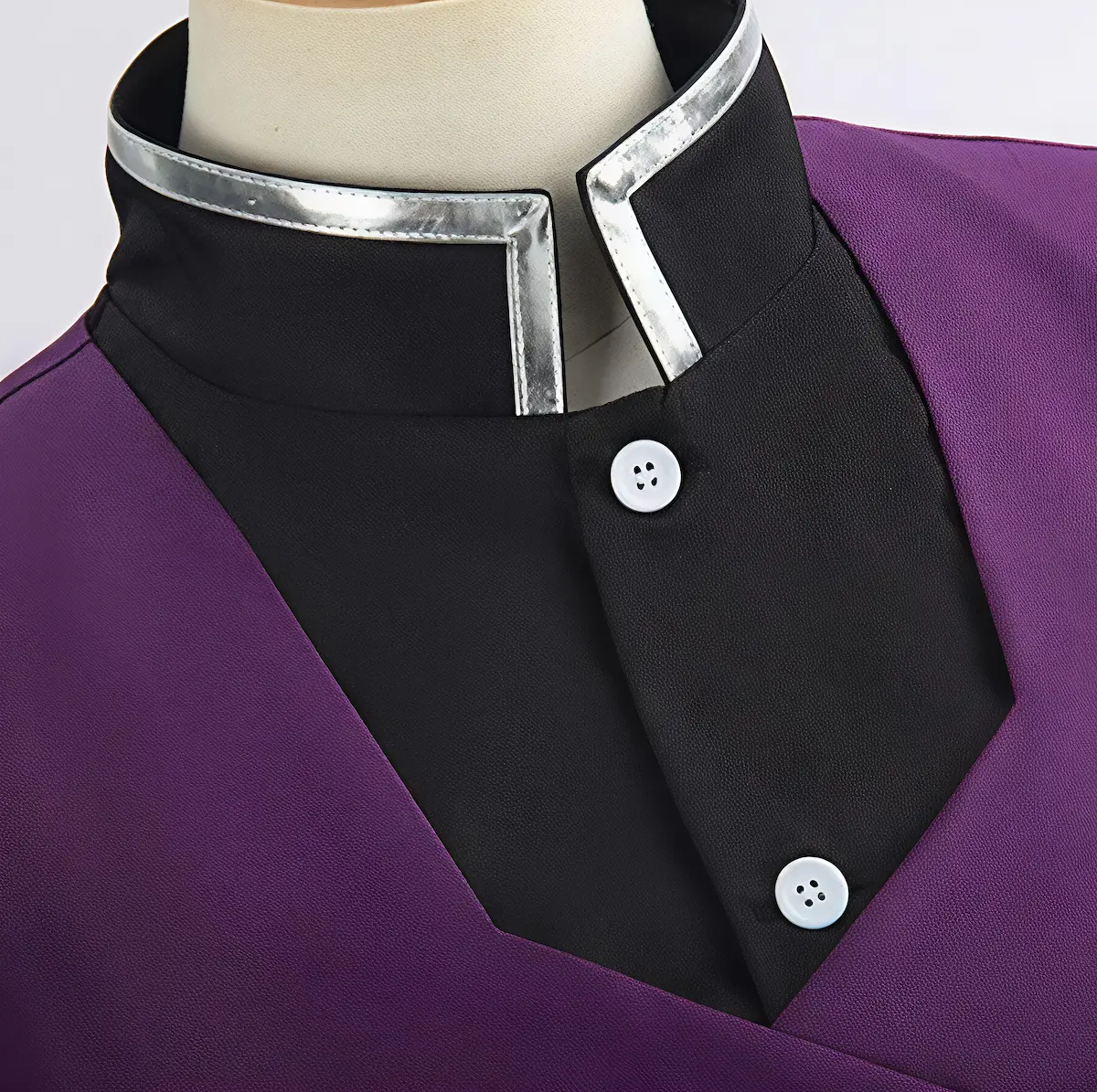 Genya Shinazugawa cosplay collar detail Demon Slayer Kimetsu no Yaiba uniform anime costume neckline traje detalle cuello Genya