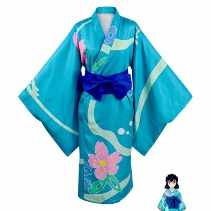 Inosuke Hashibira oiran cosplay costume full body front view Demon Slayer Kimetsu no Yaiba entertainment district funny anime crossplay traje Inosuke