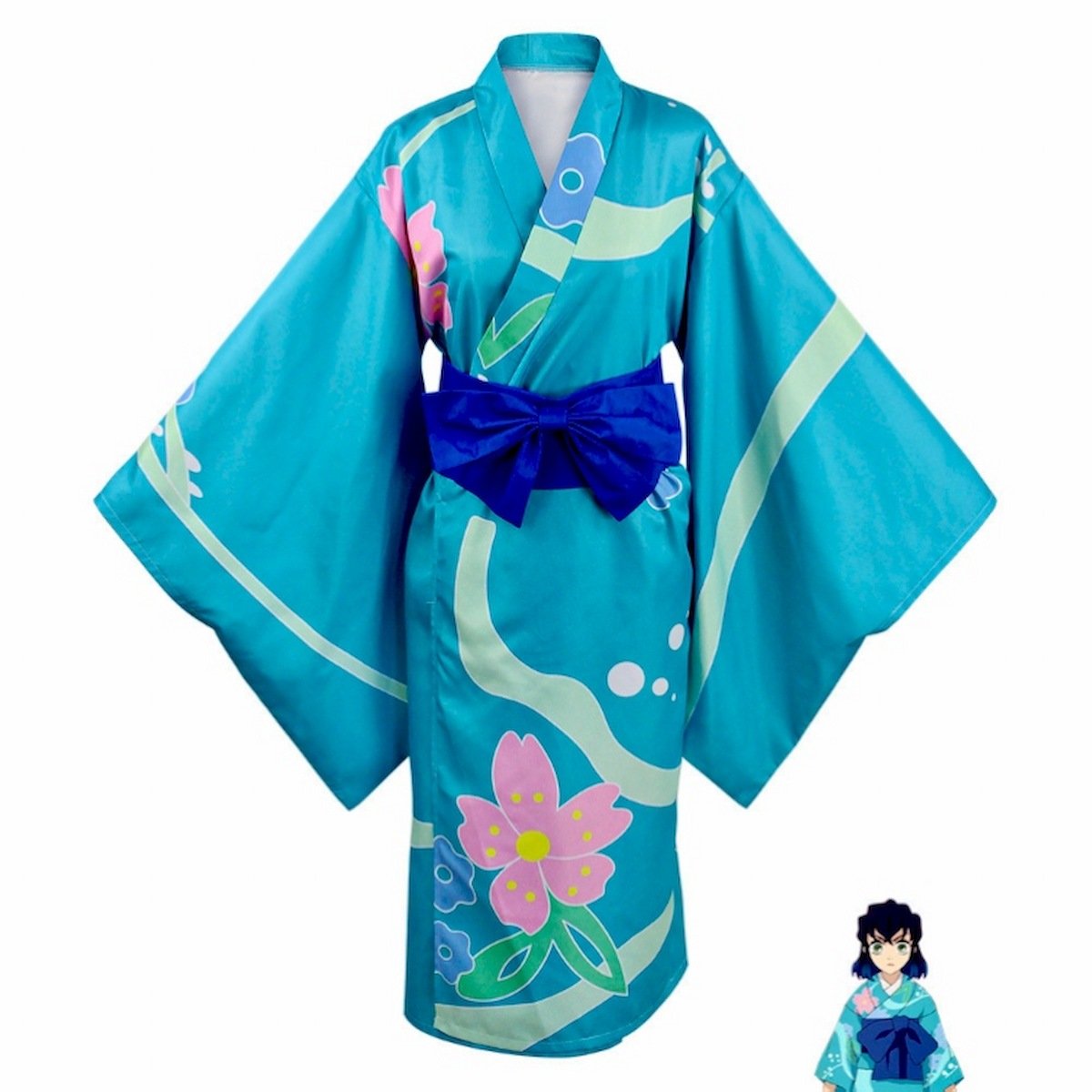 Inosuke Hashibira oiran cosplay costume full body front view Demon Slayer Kimetsu no Yaiba entertainment district funny anime crossplay traje Inosuke