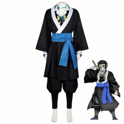 Kaigaku demon form cosplay full body front Demon Slayer Kimetsu no Yaiba upper moon anime villain thunder breathing traje Kaigaku demonio