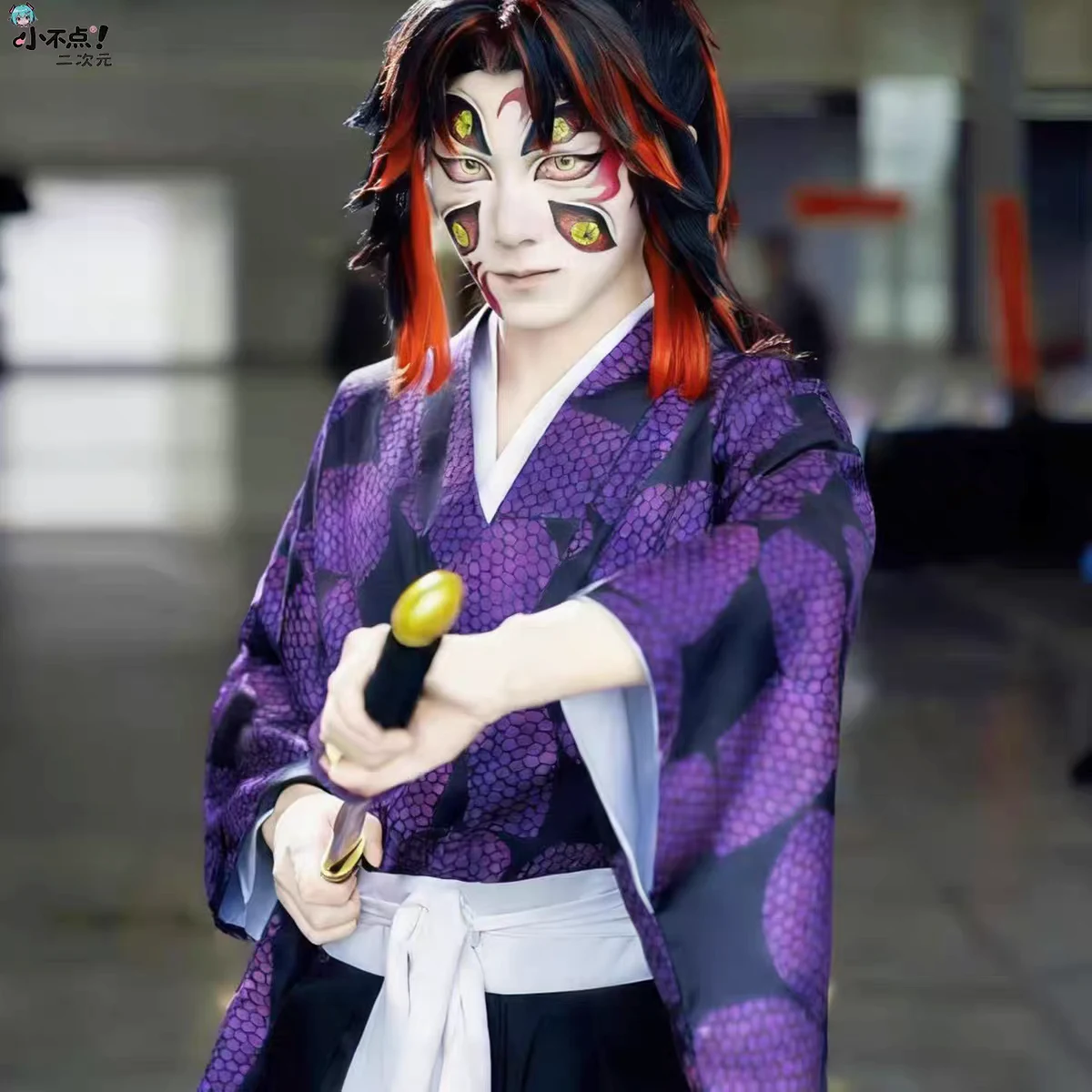 Kokushibo cosplay anime scene photoshoot Demon Slayer Kimetsu no Yaiba Upper Moon One cosplay