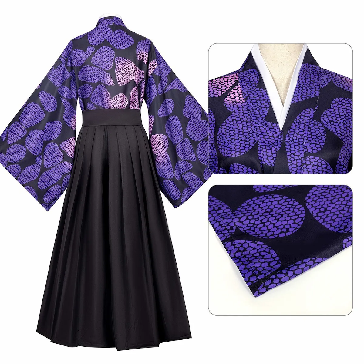 Kokushibo cosplay costume back view full body with detail Demon Slayer Kimetsu no Yaiba Upper Moon One outfit