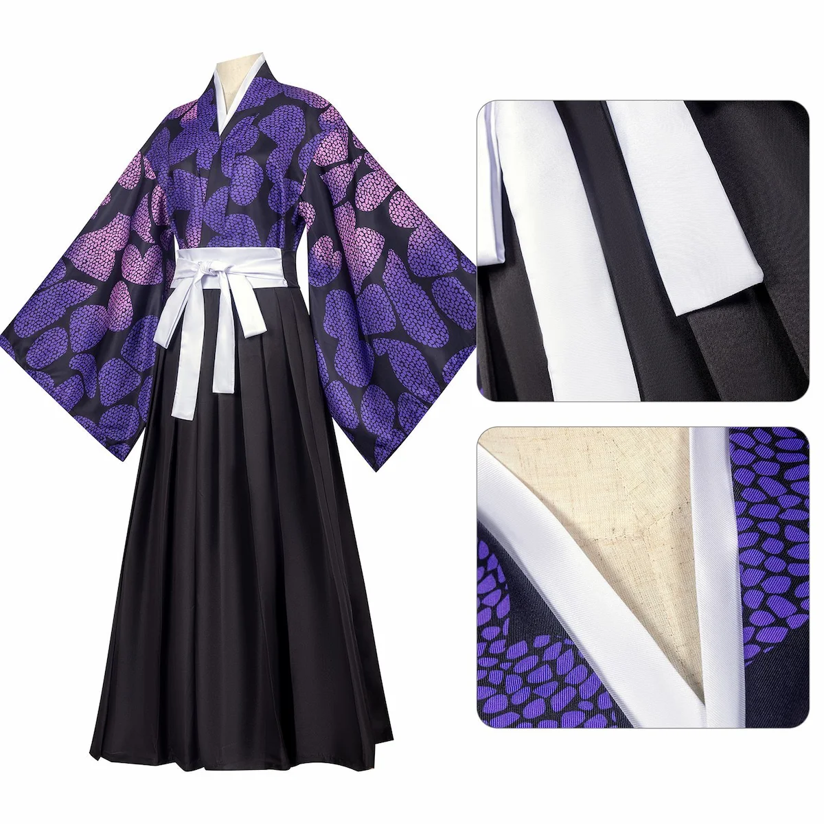 Kokushibo cosplay costume side view full body with detail Demon Slayer Kimetsu no Yaiba Upper Moon One outfit