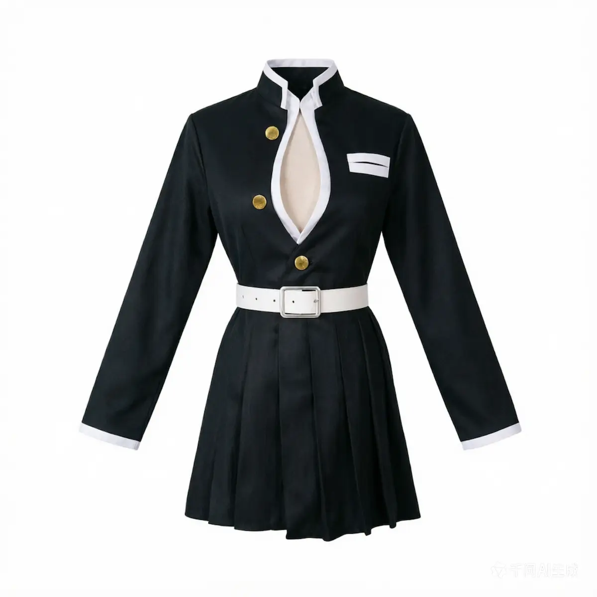 Mitsuri Kanroji cosplay uniform front full without haori Demon Slayer Kimetsu no Yaiba Love Hashira outfit traje cosplay Mitsuri Kanroji uniforme frontal sin haori Kimetsu no Yaiba