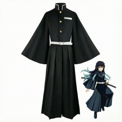 Muichiro Tokito cosplay costume front view Demon Slayer anime outfit Mist Hashira cosplay traje Muichiro Tokito Kimetsu no Yaiba