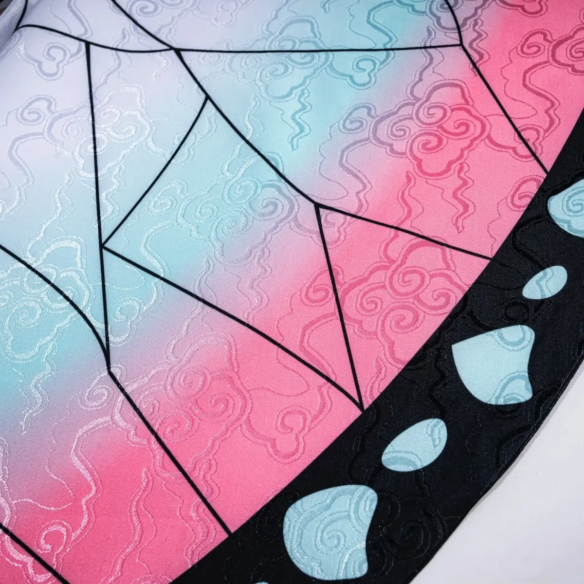 Shinobu Kocho cosplay haori pattern detail Kimetsu no Yaiba Demon Slayer butterfly hashira costume fabric detail