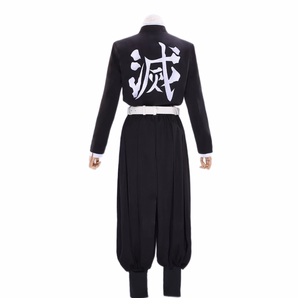 Tanjiro cosplay costume back view with embroidered kanji on haori – Demon Slayer cosplay outfit