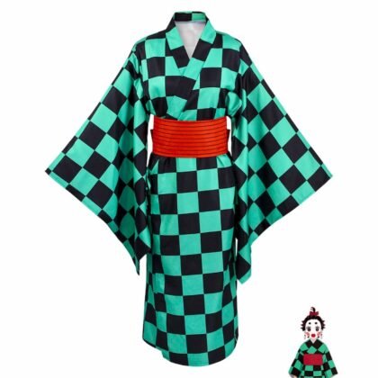 Tanjiro Kamado oiran disguise cosplay costume full body front view Demon Slayer Kimetsu no Yaiba entertainment district outfit anime traje Tanjiro