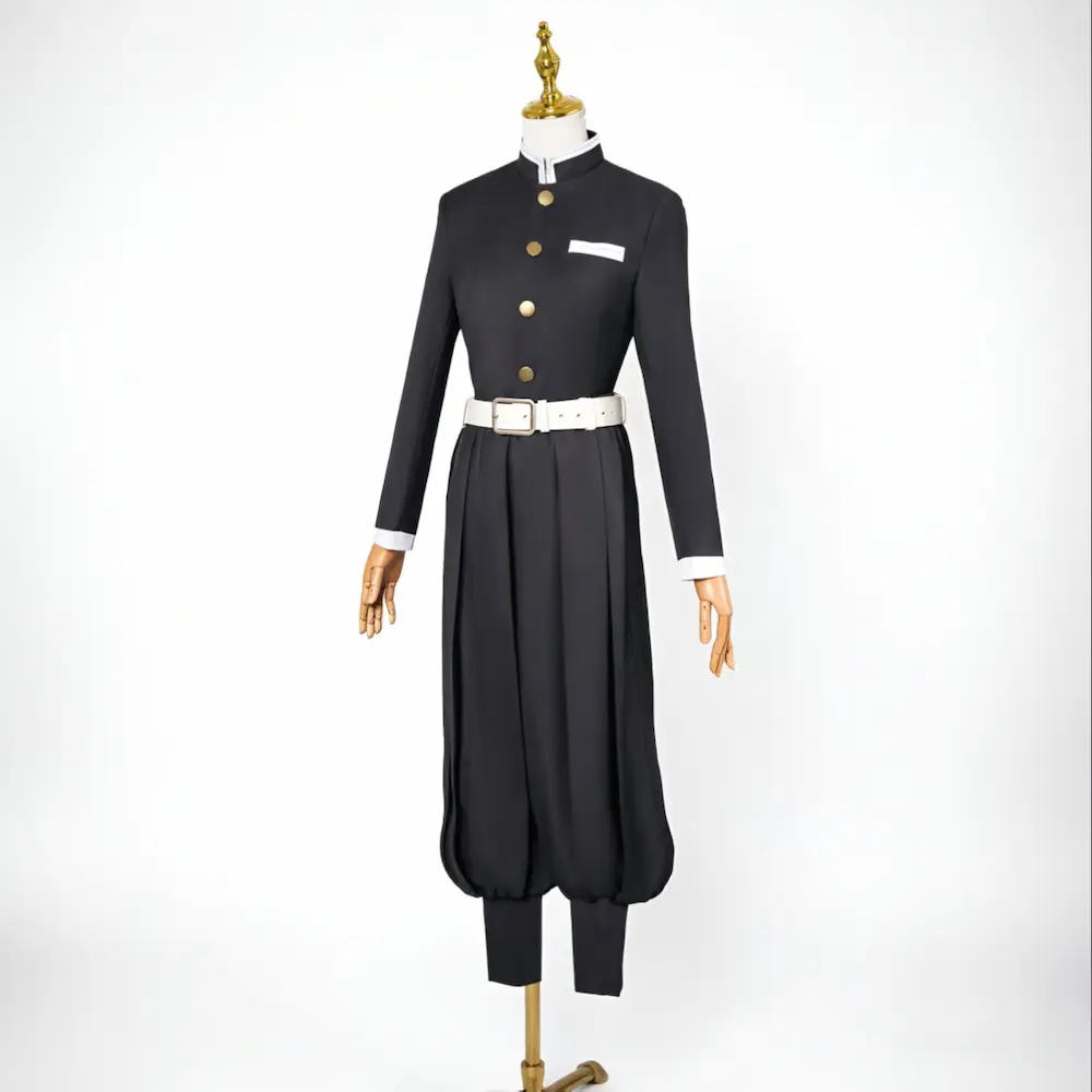 Zenitsu Agatsuma Demon Slayer uniform cosplay side view