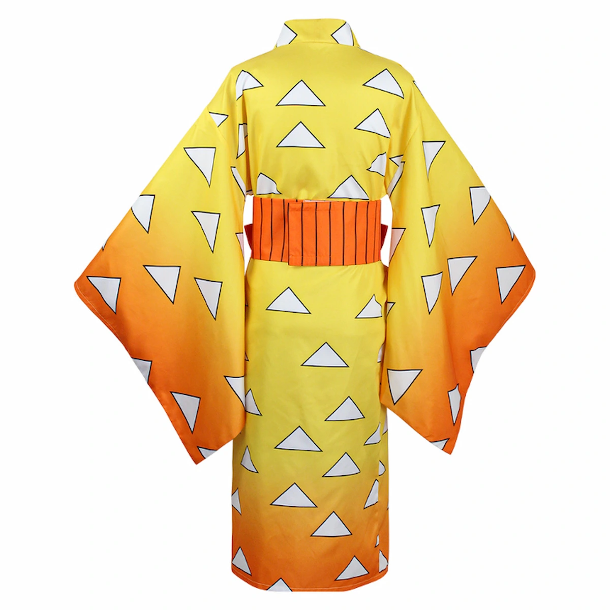 Zenitsu Agatsuma oiran cosplay back view Demon Slayer Kimetsu no Yaiba kimono outfit anime traje parte trasera Zenitsu