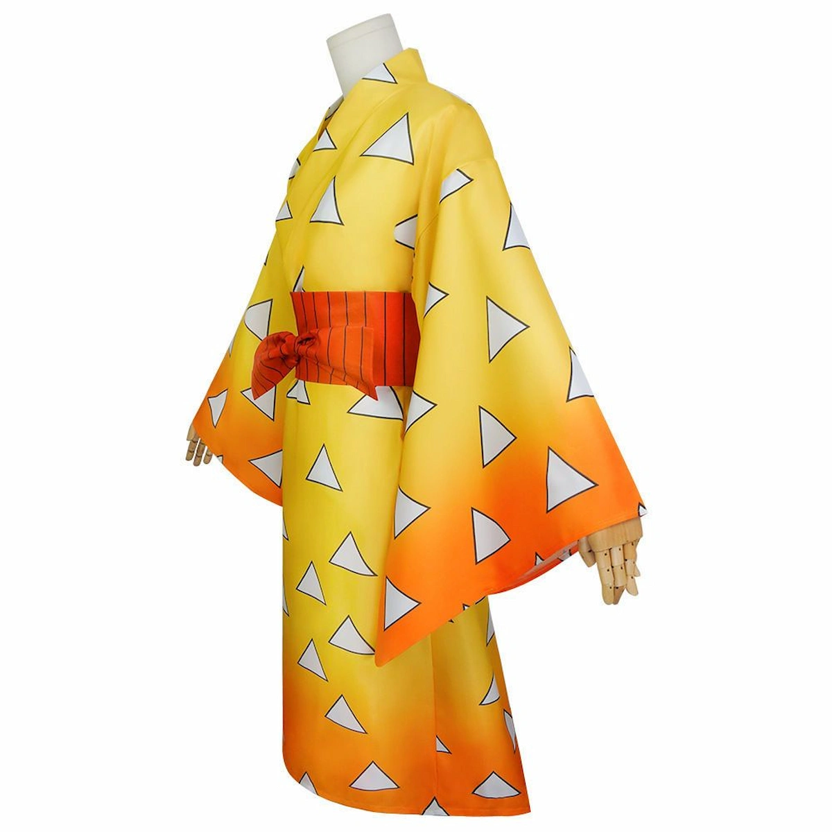 Zenitsu Agatsuma oiran cosplay side view Demon Slayer Kimetsu no Yaiba kimono anime costume traje lateral Zenitsu